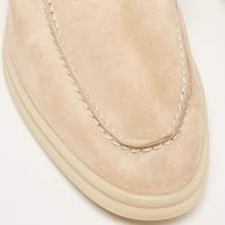 Pre Owned Loro Piana Beige Suede Babouche Charms Walk Sandals Size 42