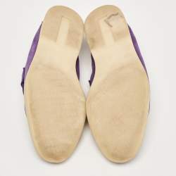 Pre Owned Loro Piana Purple Suede Summer Charms Walk Loafers Size 38