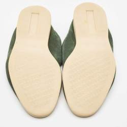 Pre Owned Loro Piana Green Suede Summer Charms Walk Loafers Size 38