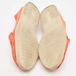 Loro Piana Orange Suede Summer Charms Walk Loafers Size 35