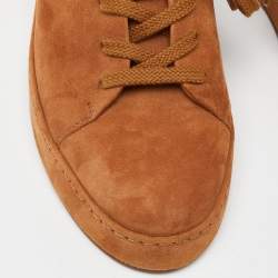 Pre Owned Loro Piana Brown Suede Nuages Low Top Sneakers Size 36