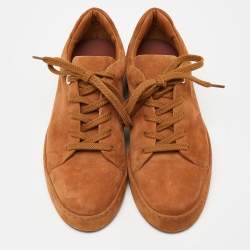 Pre Owned Loro Piana Brown Suede Nuages Low Top Sneakers Size 36
