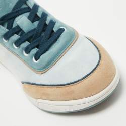 Pre Owned Loro Piana Tricolor Suede Play Sneakers Size 36.5