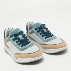 Pre Owned Loro Piana Tricolor Suede Play Sneakers Size 36.5