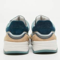 Pre Owned Loro Piana Tricolor Suede Play Sneakers Size 36.5