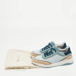 Pre Owned Loro Piana Tricolor Suede Play Sneakers Size 36.5