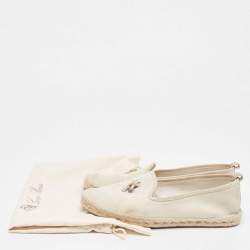 Pre Owned Loro Piana Light Grey Suede My Charms Espadrille Flats Size 41