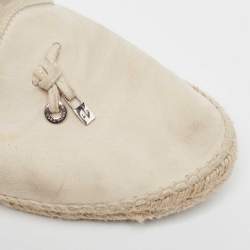 Pre Owned Loro Piana Light Grey Suede My Charms Espadrille Flats Size 41