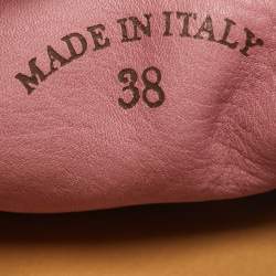 Pre Owned Loro Piana Pink Suede Summer Charms Walk Loafers Size 38