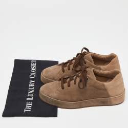 Loro Piana Two Tone Brown Suede Nuages Low Top Sneakers Size 36