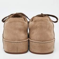 Loro Piana Two Tone Brown Suede Nuages Low Top Sneakers Size 36