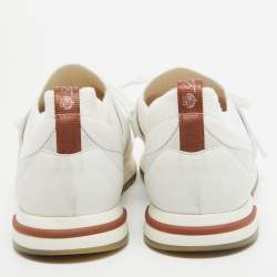 Loro Piana White/Grey Knit Fabric 360 Flexy Walker Sneakers Size 38.5
