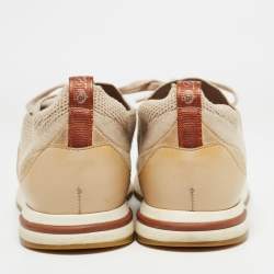 Pre Owned Loro Piana Beige Fabric 360 LP Flexy Walk Low Top Sneakers Size 38