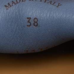 Pre Owned Loro Piana Blue Suede Summer Charms Walk Slip On Loafers Size 38