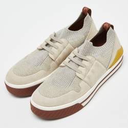 Loro Piana Grey Fabric 360 Flexy Walker Slip On Sneakers Size 40