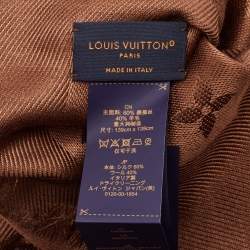Pre Owned Louis Vuitton Brown Monogram Silk Blend Classic Shawl 