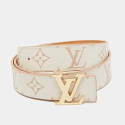 Pre Owned Louis Vuitton Dune Monogram Canvas LV Initiales Reversible Belt 85CM