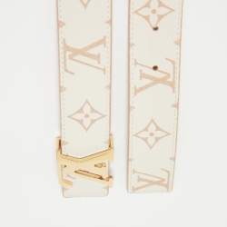 Pre Owned Louis Vuitton Dune Monogram Canvas LV Initiales Reversible Belt 85CM