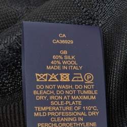 Pre Owned Louis Vuitton Black Silk & Wool Classique Monogram Shawl