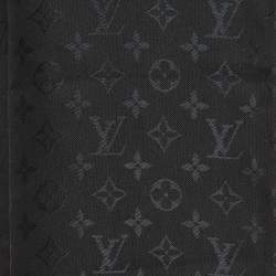 Pre Owned Louis Vuitton Black Silk & Wool Classique Monogram Shawl