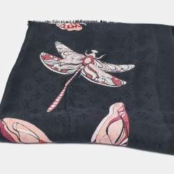 Louis Vuitton Black Silk Blend World Of Love Monogram Shawl