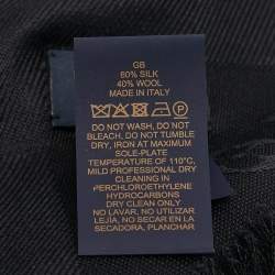 Louis Vuitton Black Silk Blend Classique Monogram Scarf 
