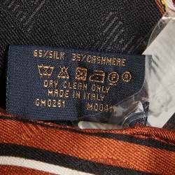 Pre Owned Louis Vuitton Brown Silk Blend Chal Wild at Heart My Everything Scarf 