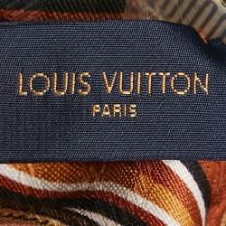 Pre Owned Louis Vuitton Brown Silk Blend Chal Wild at Heart My Everything Scarf 