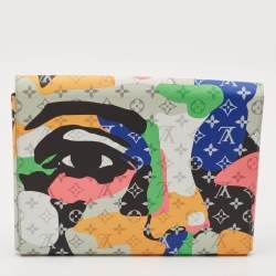Pre Owned Louis Vuitton x KidSuper Multicolor Monogram Portrait Canvas Mark Folder