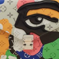 Pre Owned Louis Vuitton x KidSuper Multicolor Monogram Portrait Canvas Mark Folder