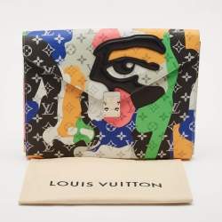 Pre Owned Louis Vuitton x KidSuper Multicolor Monogram Portrait Canvas Mark Folder