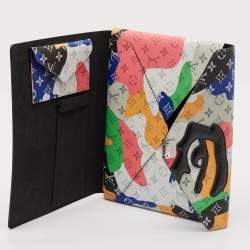 Pre Owned Louis Vuitton x KidSuper Multicolor Monogram Portrait Canvas Mark Folder