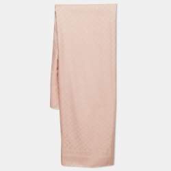 Louis Vuitton Rose Poudre Monogram Silk and Wool Evermore Shawl 