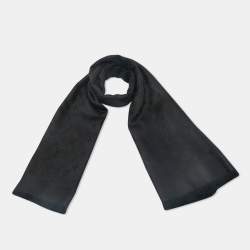 Louis Vuitton Black Silk & Wool Monogram Classic Shawl