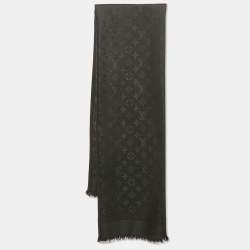 Louis Vuitton Black Silk & Wool Monogram Classic Shawl