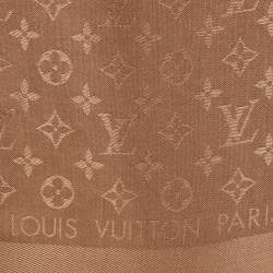 Louis Vuitton Cappuccino Silk & Wool Monogram Shawl 