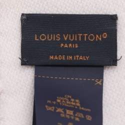 مملوكة مسبقًا وشاح لوي فيتون صوف موكارام وردي/أبيض عاجي