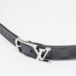 Pre Owned حزام لوي فيتون بإبزيم نيوقرام كانفاس دامير جرافيت 100 سم