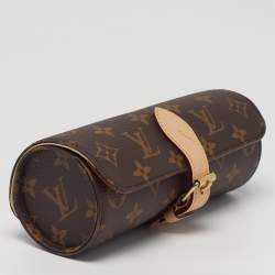 Pre Owned Louis Vuitton 3 Watch Case Monogram Canvas