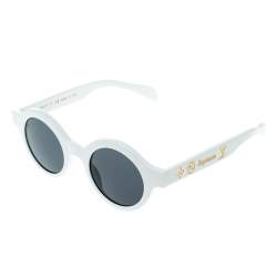 Pre Owned Louis Vuitton x Supreme White / Grey Z0991W Downtown Round Sunglasses