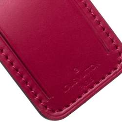 Pre Owned بطاقة أسم حقيبة سفر لوي فيتون جلد وردي داكن