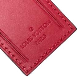 مملوكة مسبقًا Louis Vuitton Red Leather Luggage Name Tag