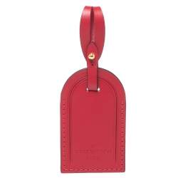 مملوكة مسبقًا Louis Vuitton Red Leather Luggage Name Tag