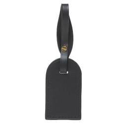 مملوكة مسبقًا Louis Vuitton Black Leather Luggage Name Tag