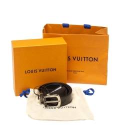 Pre Owned Louis Vuitton Monogram Eclipse Glaze Leather Ouest Belt 95 CM