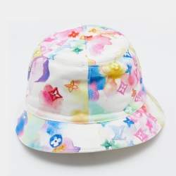 Pre Owned قبعة لوي فيتون باكيت قطن متعدد الألوان مونوغرامي قابلة للانعكاس مقاس 58