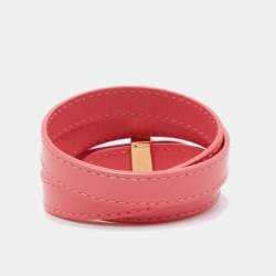 Louis Vuitton Vernis Leather Gold Tone Wrap Bracelet