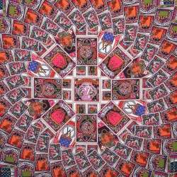 Pre Owned Louis Vuitton Red Lettre à Louis Print Square Silk Scarf
