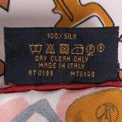 Pre Owned Louis Vuitton Red Crazy In Lock Print Square Silk Scarf