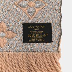 Pre Owned Louis Vuitton Beige Logomania Shine Scarf